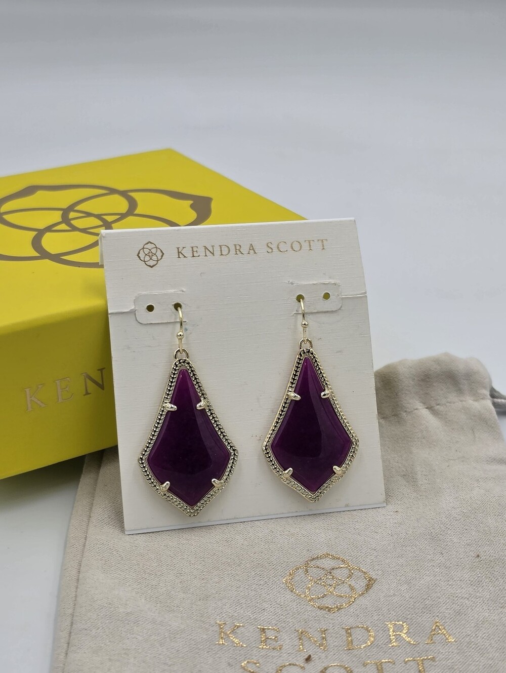 Kendra Scott Alex Deep Purple Kite Drop Earrings